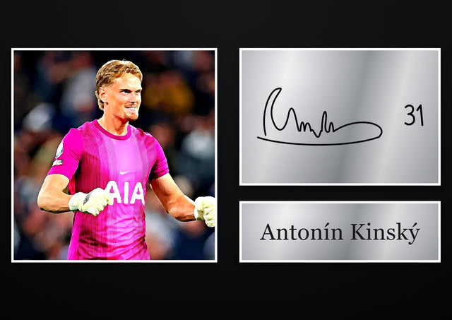 Antonín Kinský Tottenham Hotspur pre-printed autograph print