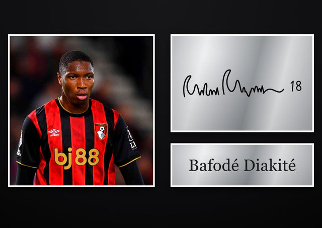 Bafodé Diakité Bournemouth pre-printed autograph print