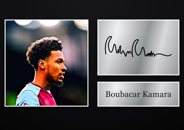 Boubacar Kamara Aston Villa pre-printed autograph print