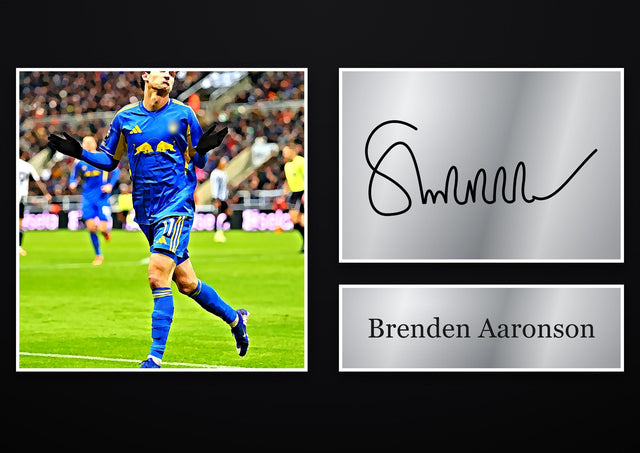 Brenden Aaronson Leeds United pre-printed autograph print