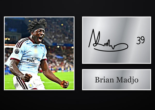 Brian Madjo Aston Villa pre-printed autograph print