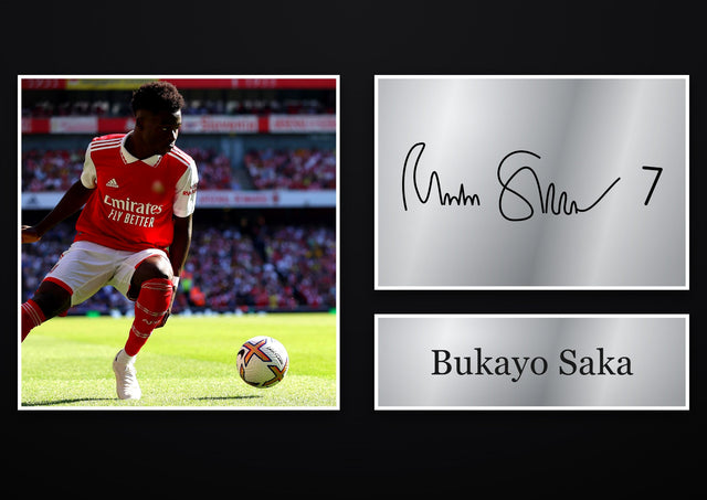 Bukayo Saka Arsenal pre-printed autograph print