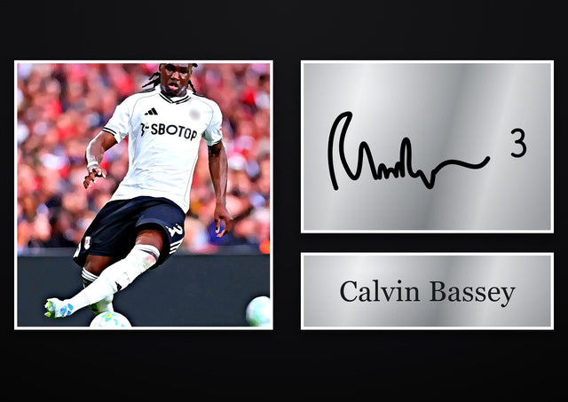 Calvin Bassey Fulham pre-printed autograph print