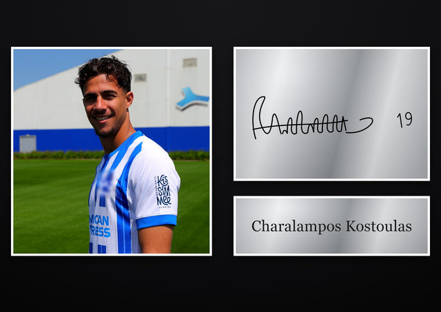 Charalampos Kostoulas Brighton & Hove Albion pre-printed autograph print