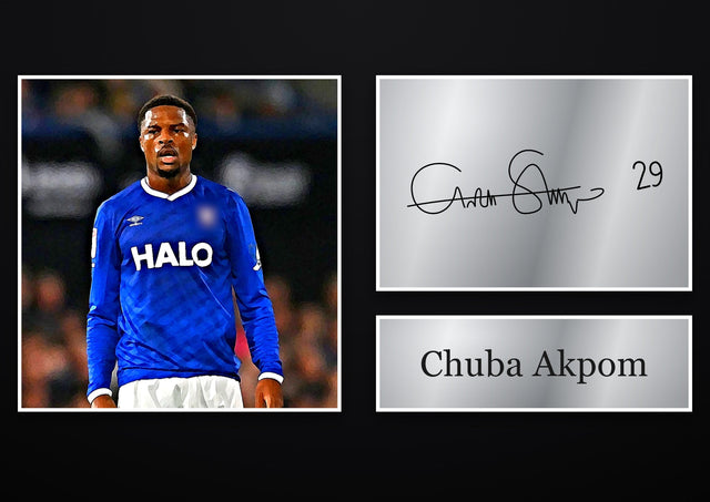 Chuba Akpom Ipswich Town pre-printed autograph print