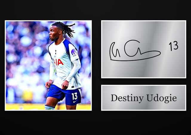 Destiny Udogie Tottenham Hotspur pre-printed autograph print