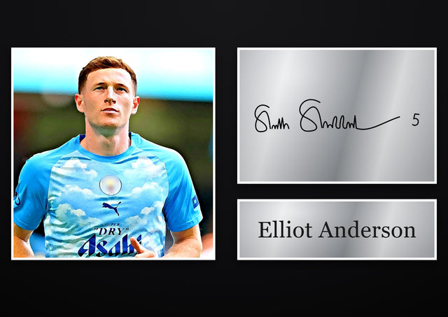 Elliot Anderson Manchester City pre-printed autograph print