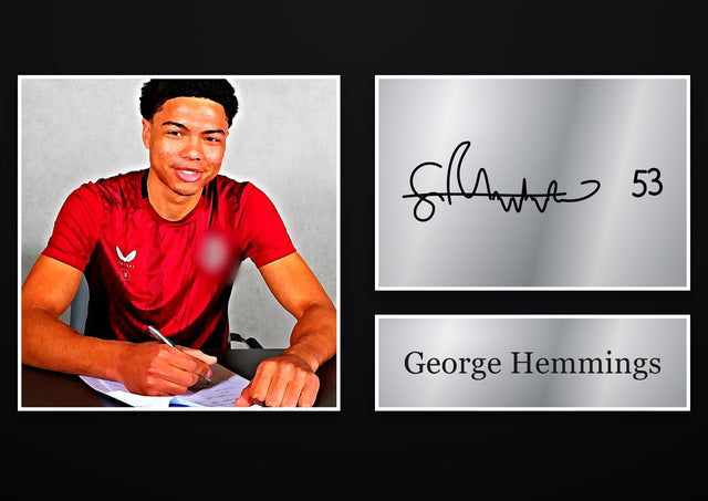 George Hemmings Aston Villa pre-printed autograph print