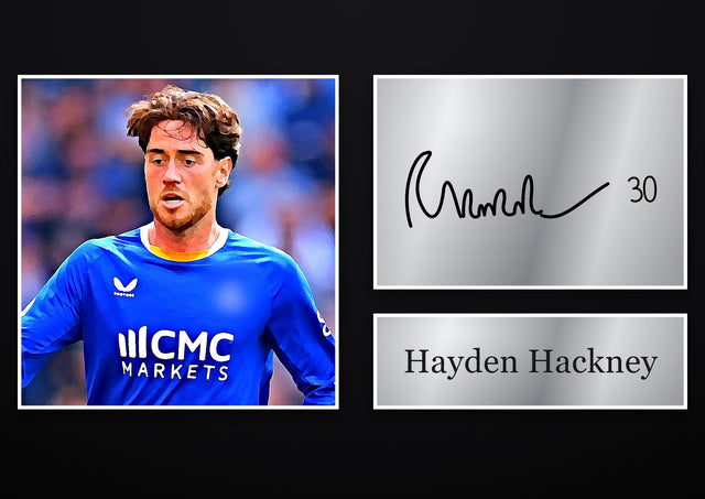 Hayden Hackney Everton pre-printed autograph print