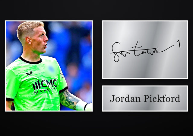 Jordan Pickford Everton pre-printed autograph print