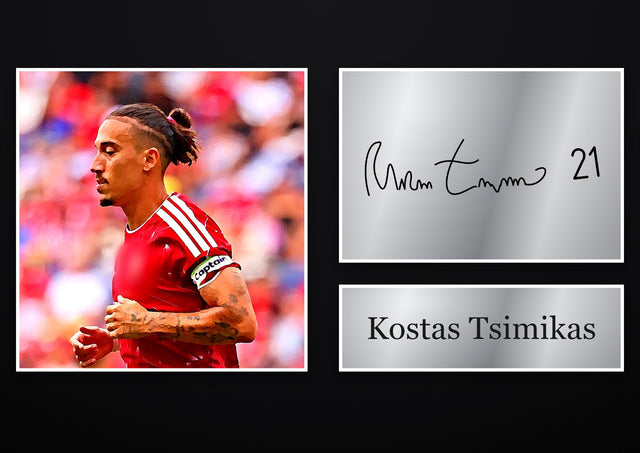 Kostas Tsimikas Liverpool pre-printed autograph print