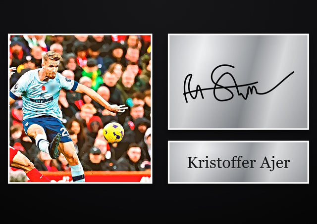 Kristoffer Ajer Brentford pre-printed autograph print