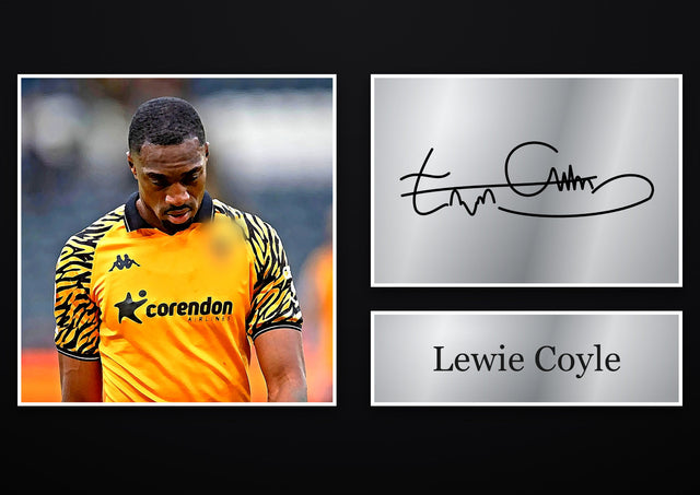 Lewie Coyle Hull City pre-printed autograph print