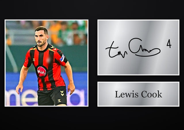 Lewis Cook Bournemouth pre-printed autograph print