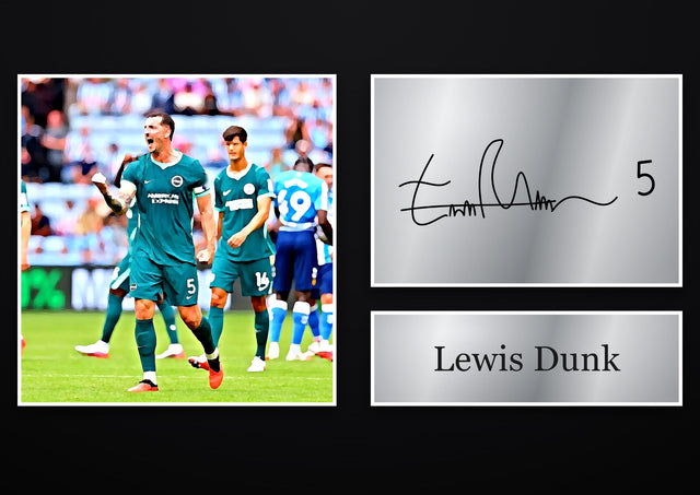 Lewis Dunk Brighton & Hove Albion pre-printed autograph print