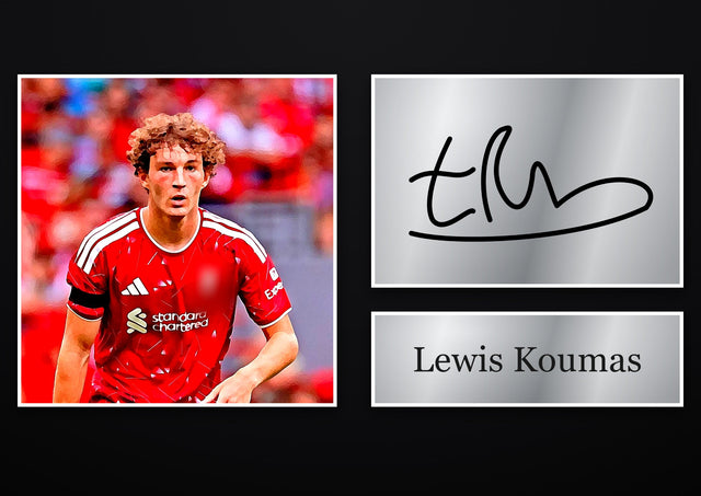Lewis Koumas Liverpool pre-printed autograph print