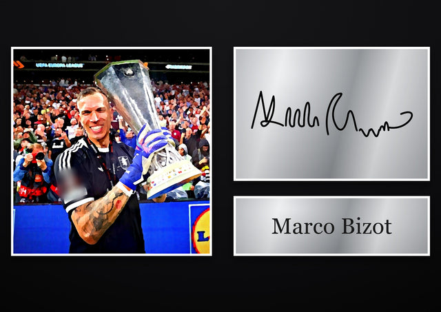 Marco Bizot Aston Villa pre-printed autograph print