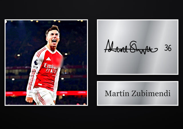 Martín Zubimendi Arsenal pre-printed autograph print
