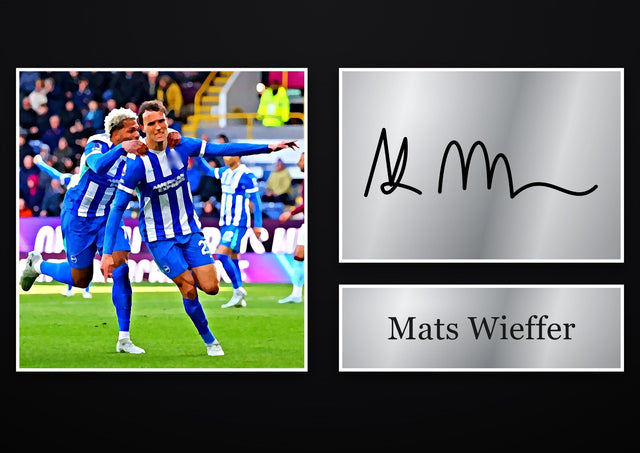 Mats Wieffer Brighton & Hove Albion pre-printed autograph print