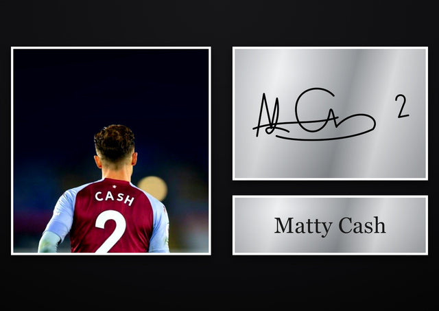 Matty Cash Aston Villa pre-printed autograph print
