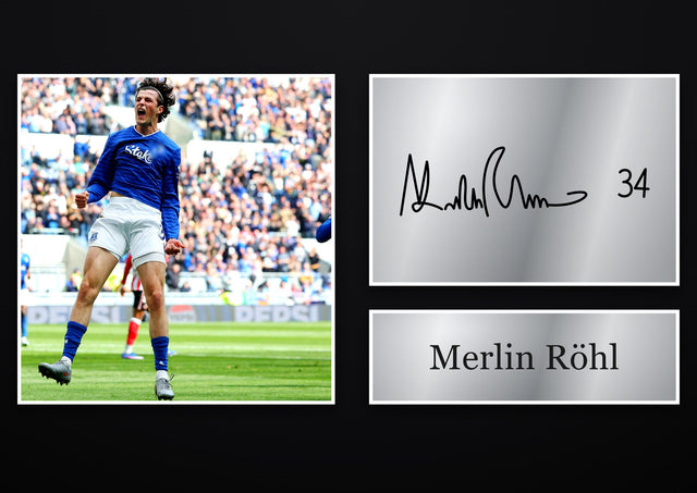 Merlin Röhl Everton pre-printed autograph print