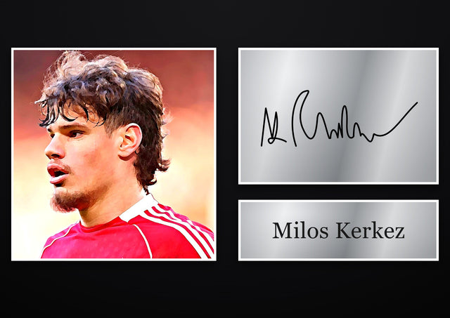 Milos Kerkez Liverpool pre-printed autograph print