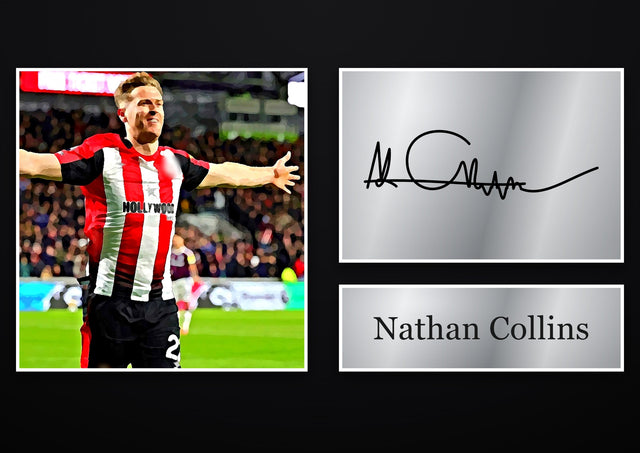 Nathan Collins Brentford pre-printed autograph print