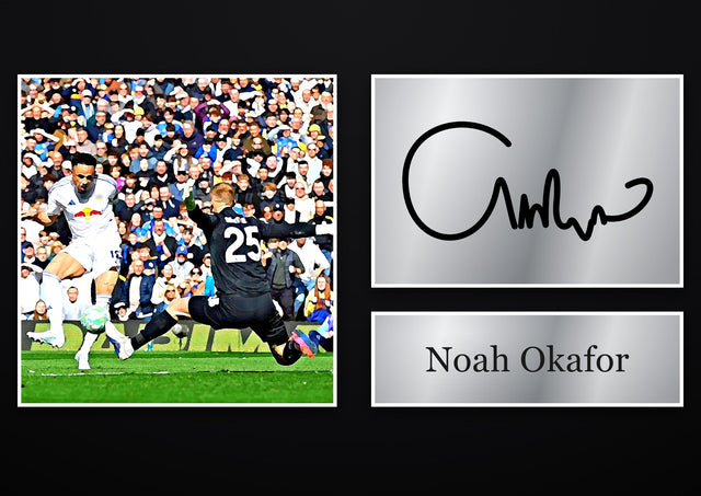 Noah Okafor Leeds United pre-printed autograph print
