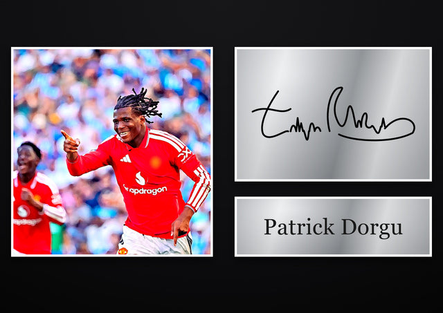 Patrick Dorgu Manchester United pre-printed autograph print