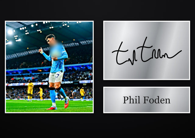 Phil Foden Manchester City pre-printed autograph print