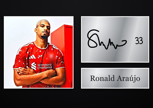 Ronald Araújo Liverpool pre-printed autograph print