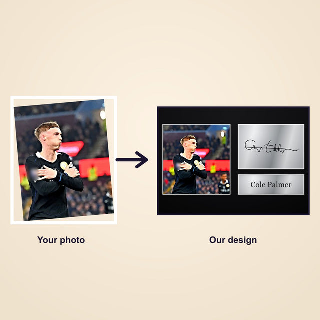 A customer photo turned into a designed poster
