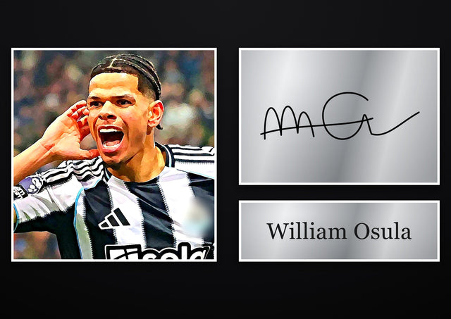 William Osula Newcastle United pre-printed autograph print