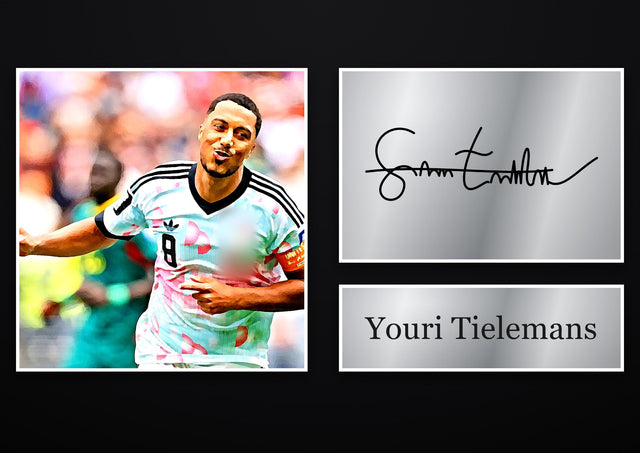 Youri Tielemans Manchester United pre-printed autograph print