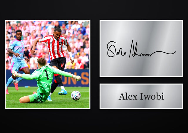 Alex Iwobi Fulham pre-printed autograph print