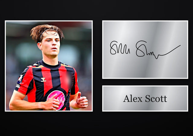 Alex Scott Bournemouth pre-printed autograph print