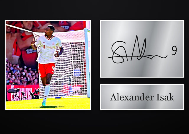Alexander Isak Liverpool pre-printed autograph print