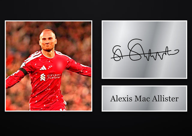 Alexis Mac Allister Liverpool pre-printed autograph print