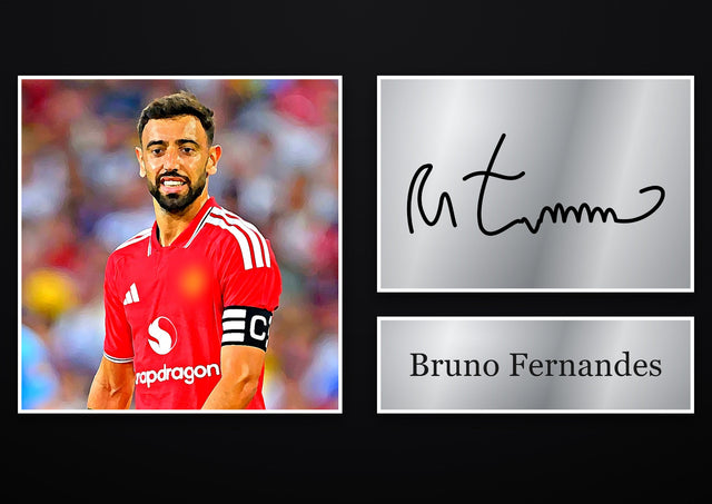 Bruno Fernandes Manchester United pre-printed autograph print