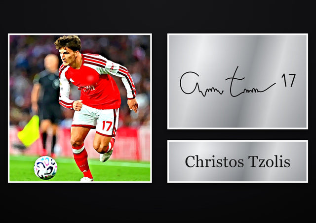 Christos Tzolis Arsenal pre-printed autograph print