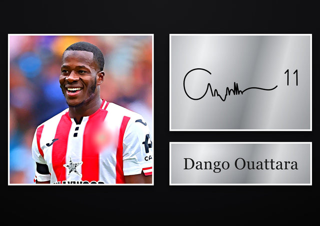 Dango Ouattara Brentford pre-printed autograph print
