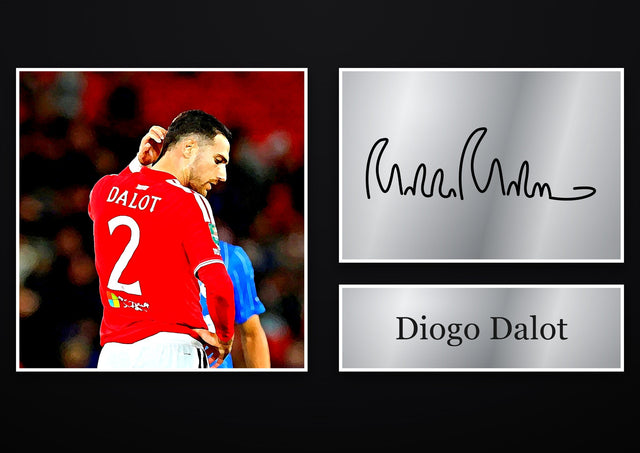 Diogo Dalot Manchester United pre-printed autograph print