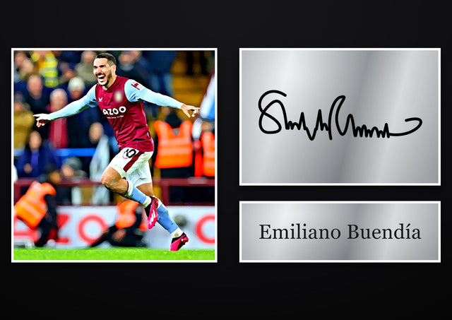 Emiliano Buendía Aston Villa pre-printed autograph print