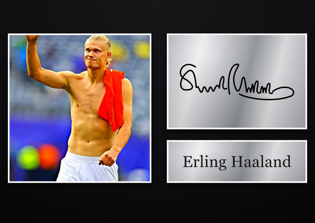 Erling Haaland Manchester City pre-printed autograph print