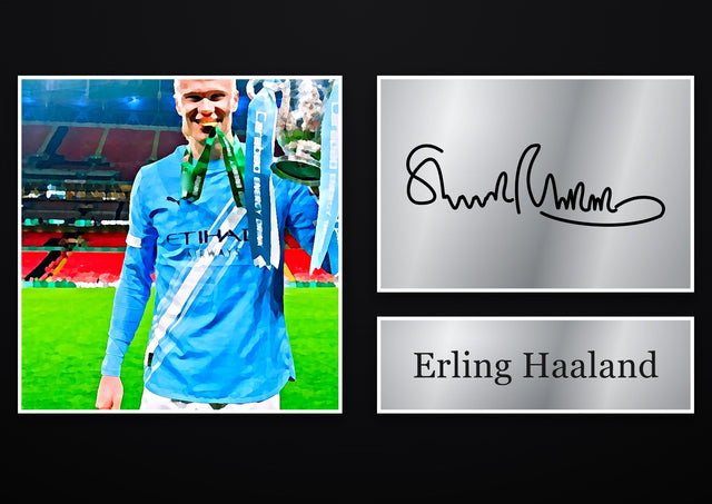 Erling Haaland Manchester City pre-printed autograph print