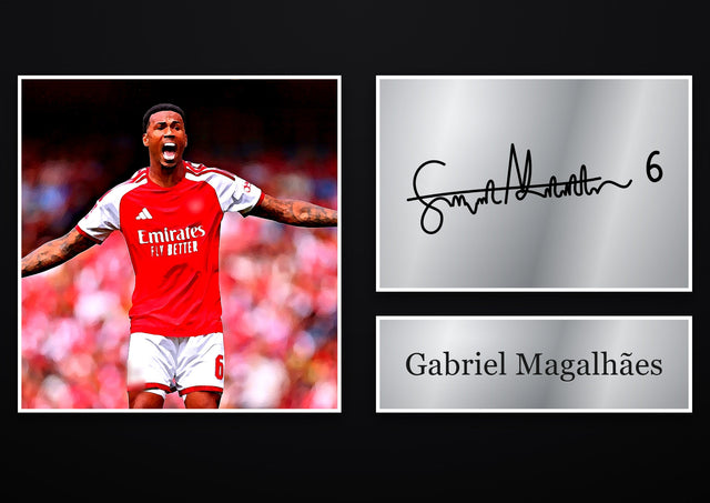 Gabriel Magalhães Arsenal pre-printed autograph print