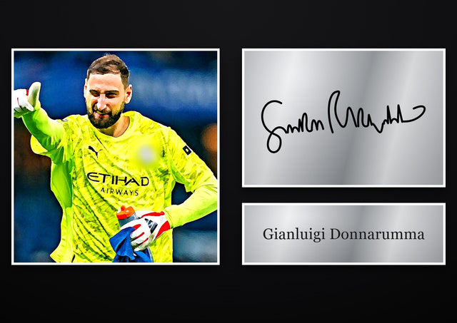 Gianluigi Donnarumma Manchester City pre-printed autograph print