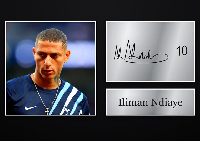 Iliman Ndiaye Everton pre-printed autograph print