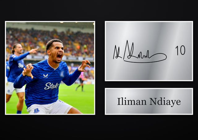 Iliman Ndiaye Everton pre-printed autograph print