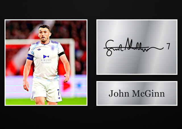 John McGinn Aston Villa pre-printed autograph print